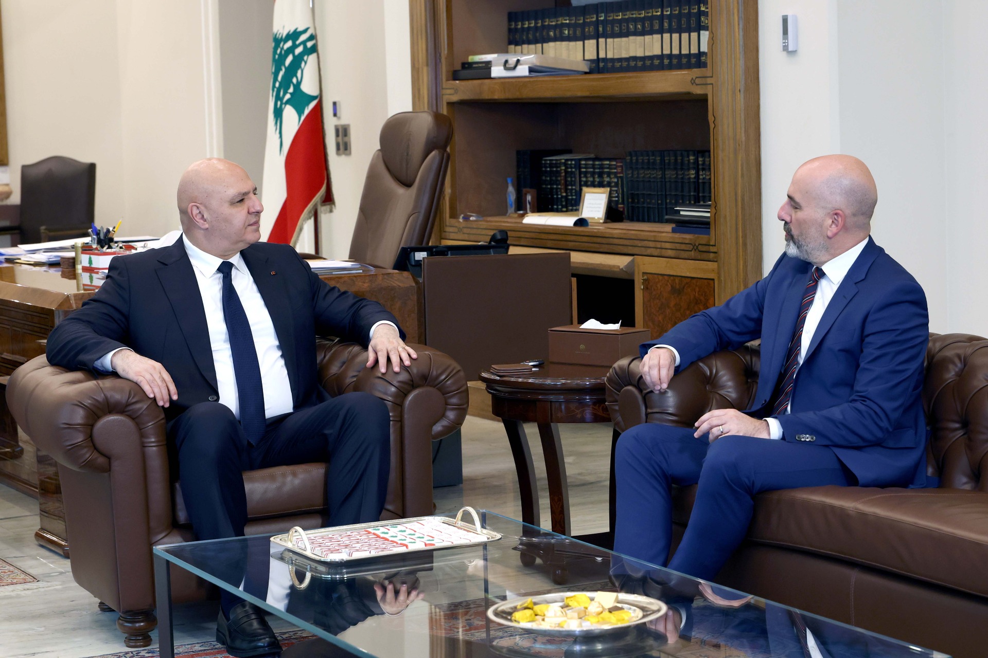 استقبل رئيس الجمهورية العماد جوزاف عون رئيس مجلس ادارة الهيئة الوطنية لادارة النفايات الصلبة مروان رزق الله