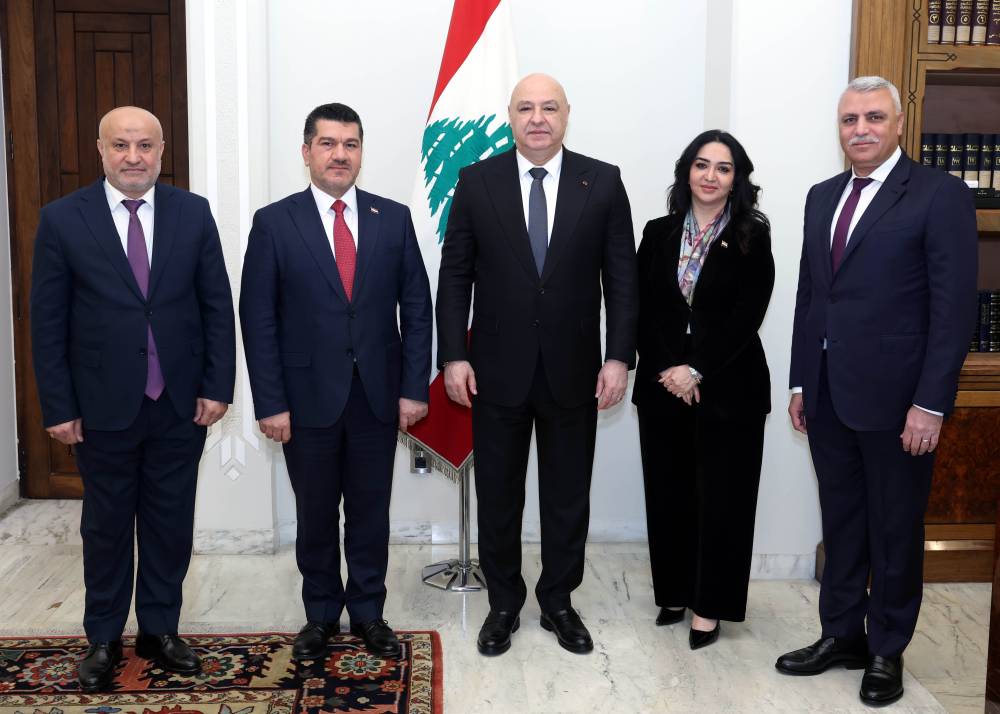 الرئيس عون استقبل الموفد الخاص لرئيس الوزراء العراقي وشدد على متانة العلاقة بين البلدين وشكره لما قدمه العراقيون للبنانيين